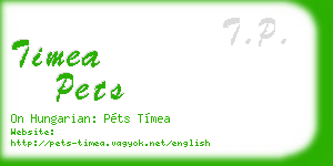timea pets business card